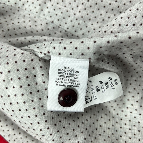 LL Bean Signature Shirt Jacket Womens 6 Red Button Up Lined Cotton Pockets - Picture 8 of 13